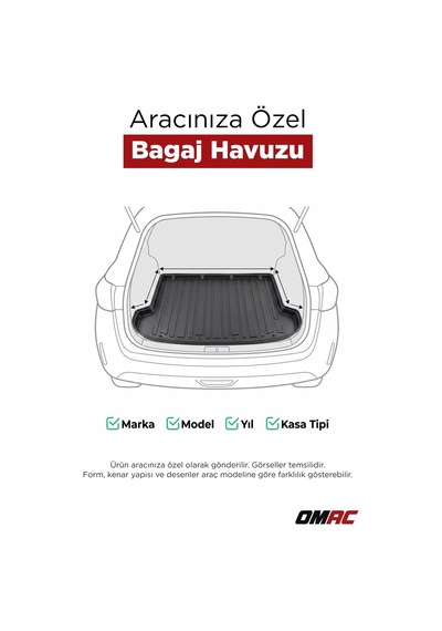 Togg T10f 2025+ Uyumlu Araca Özel Kauçuk Tpe Bagaj Havuzu Siyah