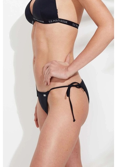 U.S. Polo Assn. Kadın Siyah Ipli Bikini Alt Siyah