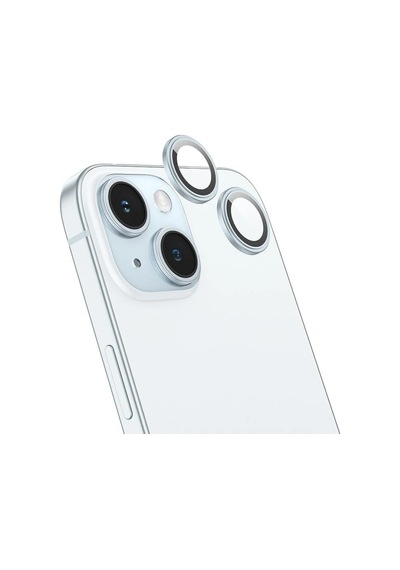 Hoco Crystal Clear iPhone Uyumlu 15-15 Plus Hd 3d Metal Çerçeveli Kamera Koruyucu Lens- 5775 Şeffaf