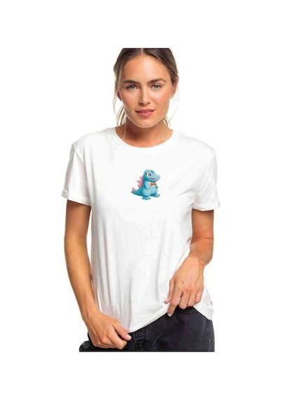 Pokemon Totodile Çizimi Totodile Pokemon Baskılı Kadın Tshirt