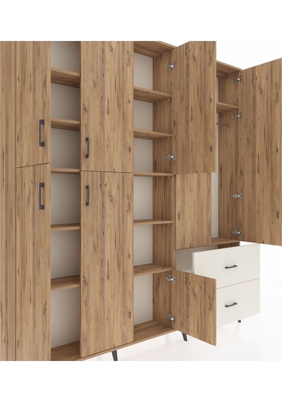 Arges Dolap 12 Raflı 2 Çekmeceli Tek Askılı 220x30x243 Çam-çam/aytaşı Atlas Çam/aytası Arges Dolap 12 Raflı 2 Çekmeceli Tek Askılı 220x30x243 Çam-çam/aytaşı Atlas Çam/aytası