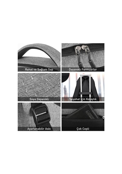 Laptop Sırt Çantası, Multi Cepli İş Seyahat Çantası, Dizüstü Bilgisayar Sırt Çantası, Suya Dayanıklı, Kolej Bilgisayar Çantası, Kadınlar Ve Erkekler İçin Çok Bölmeli Organizer Çanta
