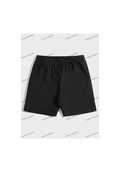 Tarzsokak Y2k Unisex Yaz Şort Bermuda Harajuka Anime Retro Kod-11580 Siyah