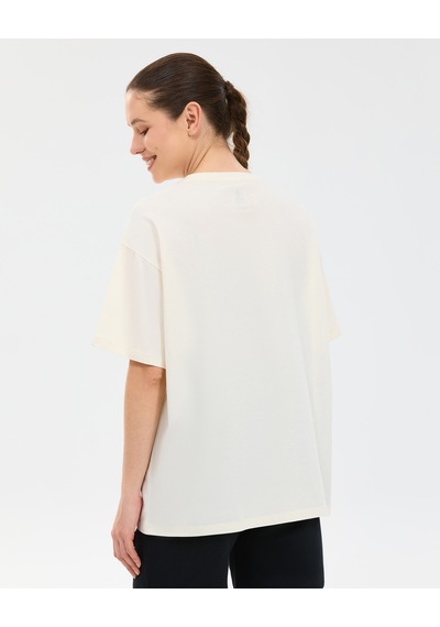 Skechers W Oversize Fit Graphic T-shirt Kadın Beyaz Tshirt S2610063-3855