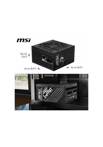 Mpg A1250gs Pcıe5 1250w 80+ Gold Atx 3.1 Pcıe 5.1 2x 12v-2x6 Power Supply