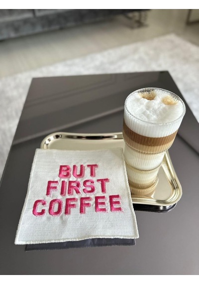 Linda Mia But First Coffee Desenli Kokteyl Peçete Çok Renkli
