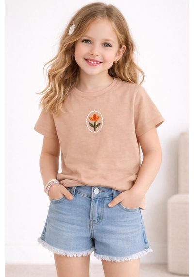 Yale Kids 3-8 Yaş Kız Çocuk Tişört Yavruağzı Yale Kids 3-8 Yaş Kız Çocuk Tişört Yavruağzı