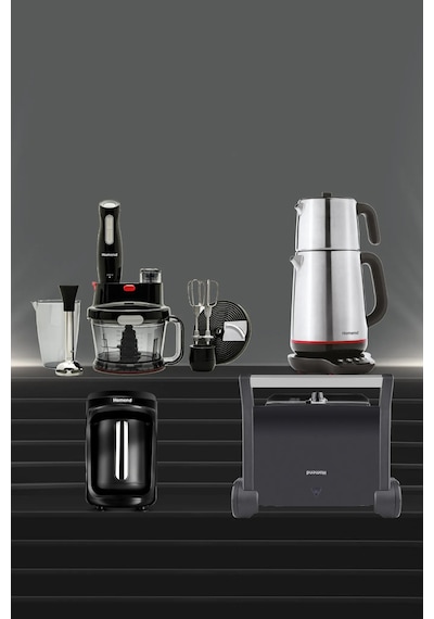Homend Premium Serisi Elektrikli Çeyiz Seti + Kahve Makinesi + Tost Makinesi + Blender Set + Çay Makinesi