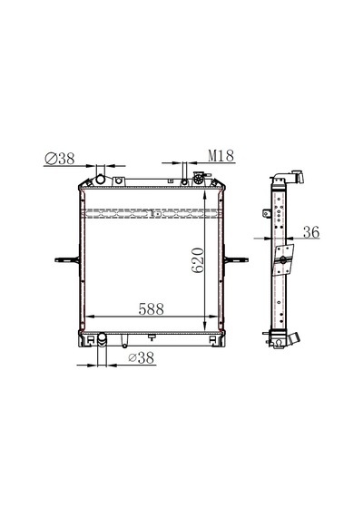 Oris Radyator Brazing Mt 620x588x36 Novo Minibus Euro 6 2017 Orıs Bıs105036 8982057100