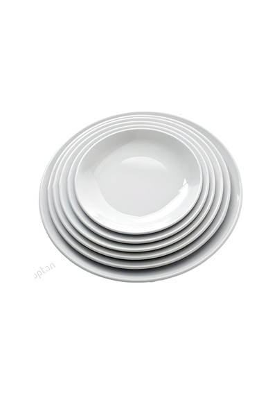 6 Ad Serving Slate Merid Arya Beyaz Melamin Servis Tabak 17 Cm