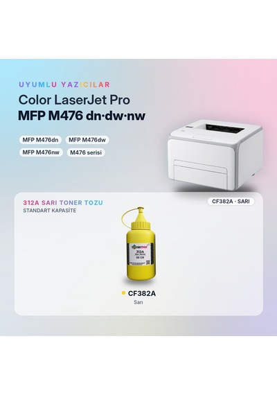 Hp 312a Cf382a Toner Tozu Sarı 65gr / Color Laserjet Pro Mfp M476dn / M476dw / M476nw