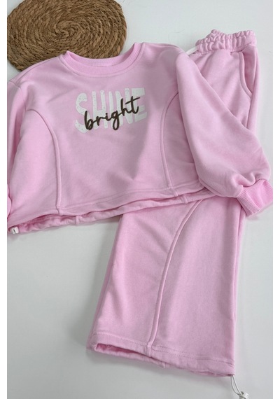 Noble Kids Kız Çocuk Baskılı Pembe Eşofman Takımı