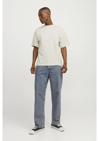 Jack & Jones Erkek Bisiklet Yaka Loose Fit Bej T-shirt - 12254412 Bej