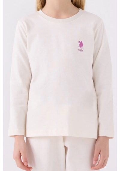 U.s. Polo Assn Kız Çocuk Beyaz Pijama Takımı Us1668-c-v17 Beyaz