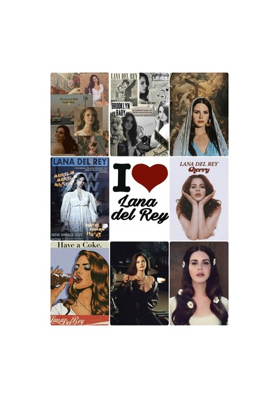 Lana Del Rey 1 No Desenli Tasarım Mini 9' Lu Fotokart Seti