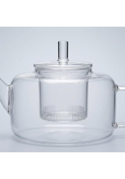 Lexroo Flat Borosilikat Cam Çaydanlık Takımı 980 Ml Demlik + 1600 Ml Alt Demlik Çok Renkli