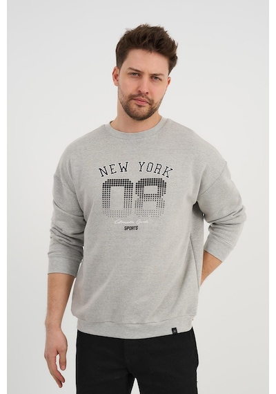 Alexander Gardi Alexandergardı Bisiklet Yaka Unisex Baskılı Sweatshirt Unx-37401 Gri