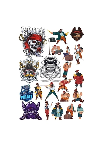 Korsan Sticker Set 6 20 Parça Telefon, Tablet, Defter, Laptop Sticker