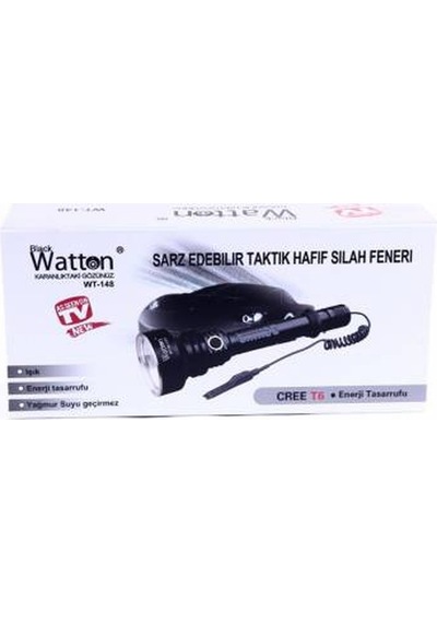 Watton Wt- 148 800 Lümen Tx6 Özel Avcı Feneri Siyah