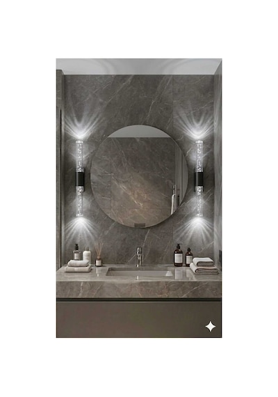 Bubblelight Small 31 Cm Modern Tasarım Led Aplik - Duvar Lambası - Siyah - Pilli - Beyaz Led Siyah Pilli