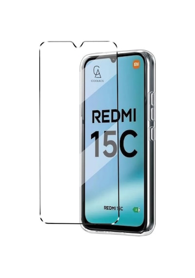Xiaomi Redmi 15c İle Uyumlu Kılıf Soft Yumuşak Telefon Kılıfı Ve Temperli Cam Ekran Koruyucu Gold