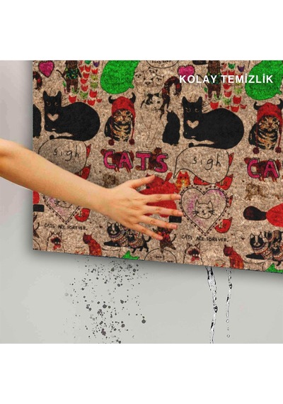 Dekoratif Kapı Önü Paspası - Kaymaz Taban 219 Çok Renkli