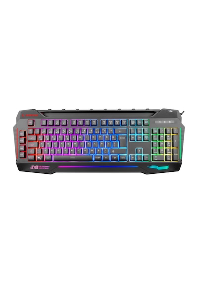 Rampage KB-R63 STAGE Usb Kablolu RGB Işıklı 4 Makrolu Ses Mik Çıkışlı Oyuncu Q Klavye