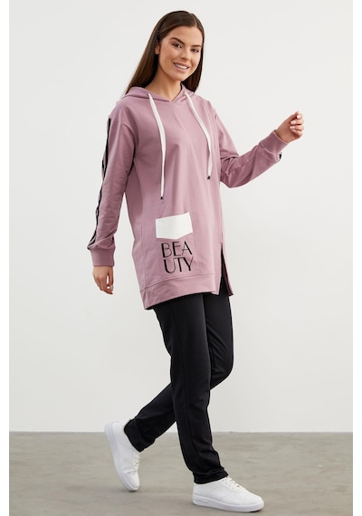 Sementa Kapüşonlu Oversize Eşofman Takım - Lila 001