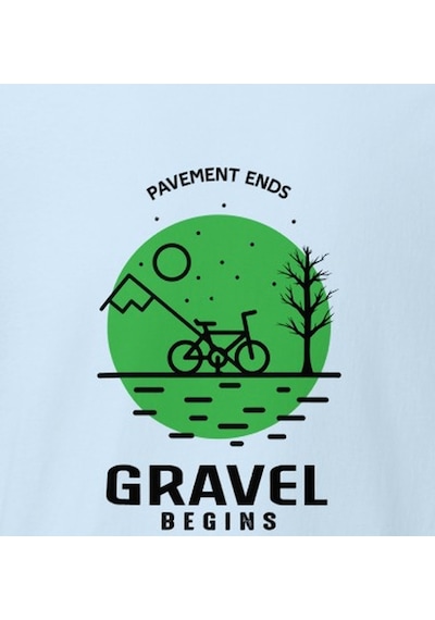 Wildstyle Gravel Begins Dağ Bisikleti Doğa Yol Macera Baskılı Unisex Bisiklet Yaka Pamuklu Tişört Bebek Mavisi