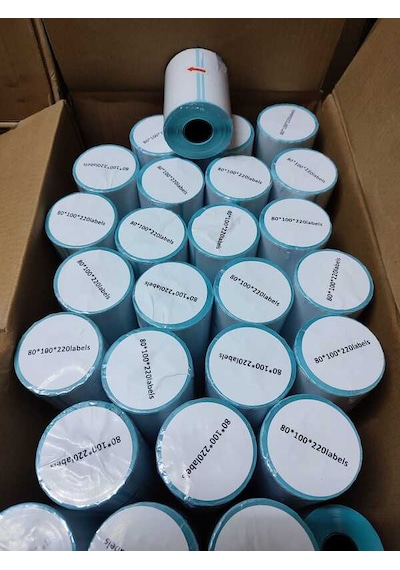 Barkod Etiket Sticker 80x100 Mm Lamine Termal Etiket 1 Rulo 220 Tam Adet Etikettir 1
