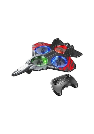 Led Işıklı Oyuncak Drone Fighter Jet Tasarımlı Uzaktan Kumandalı Uçak Standart