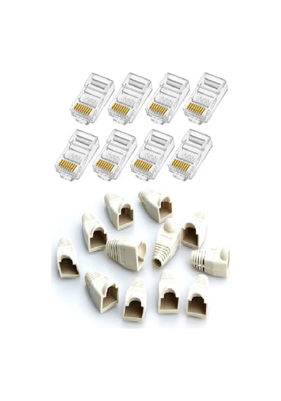 50 Adet Cat5 Cat6 Jak + 50 Adet Cover Kılıf