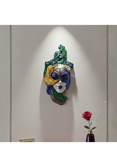 Maske Biblo Yeşil 3 Boyutlu Duvar Süsü 27 Cm X 13 Cm 01
