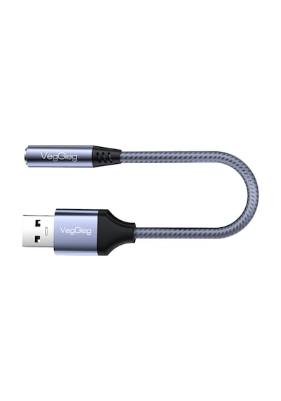 Veggieg Usb-a To 3.5mm Jack Aux Mikrofon Destekli Dac Chip Hifi Ses Kartı