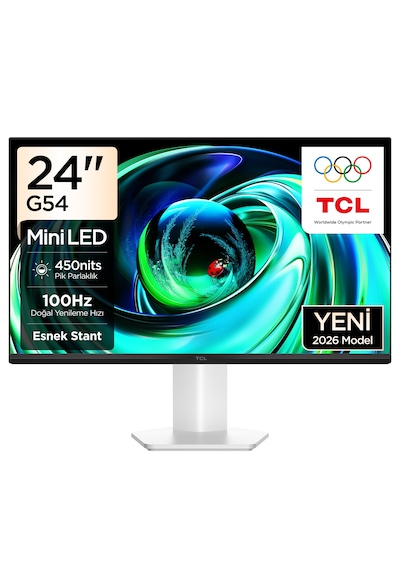 TCL 24G54 24 İnç FHD Mini LED Monitör, 100 Hz, HDR400, 5 ms GTG, %99 sRGB