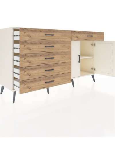 Hyperion Konsol Tek Raflı 6 Çekmeceli 2 Kapaklı 176x44x99 Aytaşı- Aytaşı-aytaşı/çam