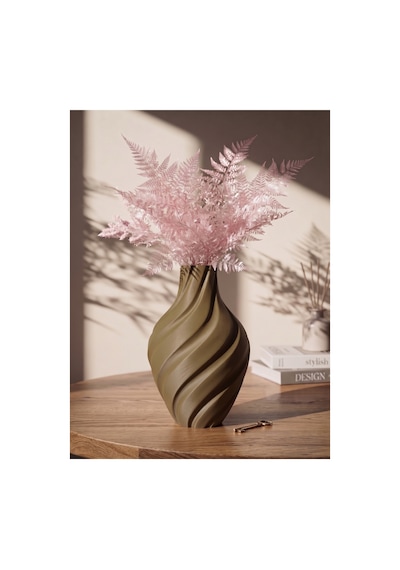 Aura Vazo 20cm - Modern Estetik Tasarım Dekoratif Ev Ofis Salon Dekorasyonu İçin Şık Obje - Minimalist Tasarım Çiçeklik Masa Üstü Süs Eşyası Bronz