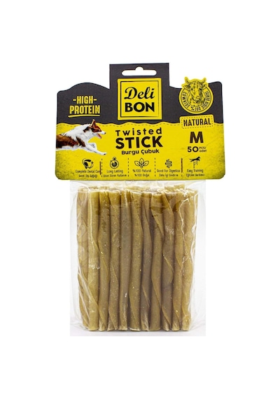 Doggie Delibon Gerçek Deriden Kalın Burgu Çubuk, Thıckx50pcs., Natural