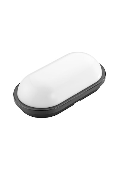 Horoz Aydos 20w Oval Siyah Led Nem Su Geçirmez Banyo Bahçe Modern Tavan Lambası Beyaz Işık Siyah
