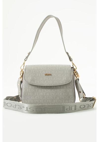 Just Polo Kadın Baskılı Ayarlanabilir Askılı Şık El & Omuz Çantası Ebat : 16 X 23 Cm Shopper GRİ