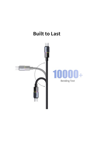 Ca-8180 Usb Typec 6a 7 Renkli Led Işıklı Şarj Data Kablosu