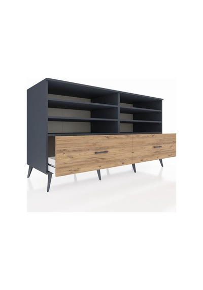 Kronos Konsol 6 Raflı 2 Çekmeceli 176x59x99 Antrasit-antrasit/ça Antrasit-antrasit/çam Kronos Konsol 6 Raflı 2 Çekmeceli 176x59x99 Antrasit-antrasit/ça Antrasit-antrasit/çam