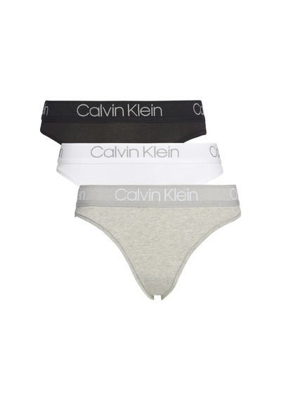 Calvin Klein 3pk Hıgh Leg Tanga Kadın Siyah Tanga Set