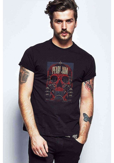 Peari Jam Baskılı Siyah Erkek Tshirt