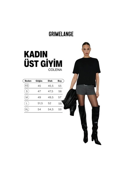 Grımelange Colena Kadın Organik Pamuklu Bisiklet Yaka Oversize Fit Kısa Kollu Siyah T-shirt Siyah