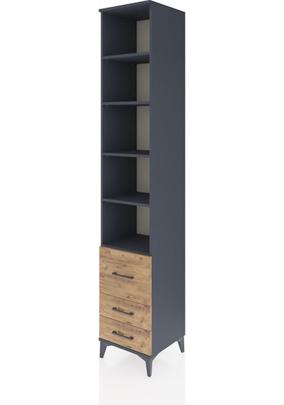 Hyperion Dolap 5 Raflı 3 Çekmeceli 44x44x243 Antrasit-çam Antrasit