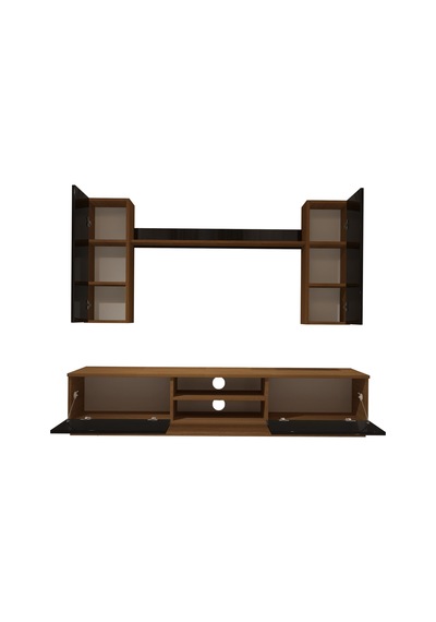 Decoraktiv Eko 5db Mdf Dvd Tv Ünitesi Tv Sehpası Ceviz - Siyah