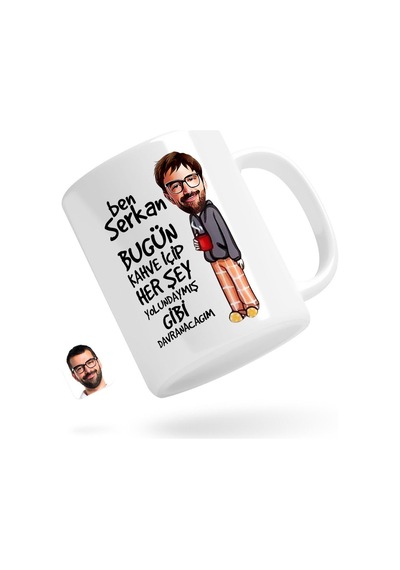 Kişiye Özel Erkek Her Şey Yolundaymış Gibi Karikatürlü Beyaz Kupa N11.24218