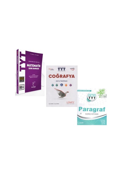 Tyt Limit Coğrafya Karekök Matematik Palme Paragraf Soru Bankası 3 Kitap Set