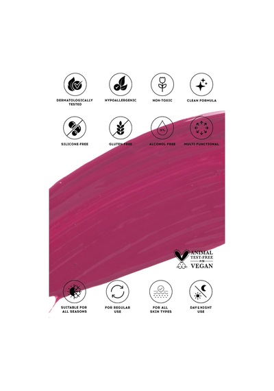 Allık Ruj Göz Farı Glow Tint Rich Berry, Nemlendirici Makyaj, 502 Bordo, Hyaluronik Asit Peptit Çok Renkli